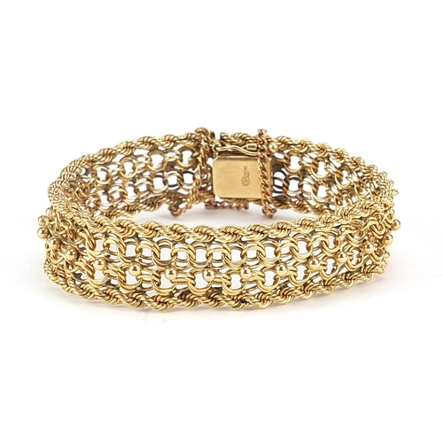 150 - American 14ct gold multi link bracelet, 20cm in length, 37.3g