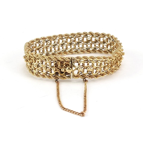 150 - American 14ct gold multi link bracelet, 20cm in length, 37.3g