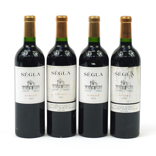 839 - Four bottles of 2012 Segla Margaux red wine