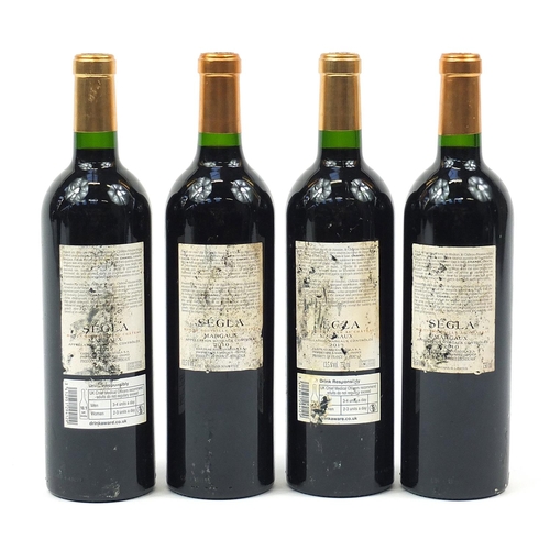 839 - Four bottles of 2012 Segla Margaux red wine