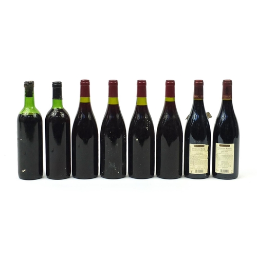 846 - Eight vintage and later bottles of red wine comprising two bottles of 1976 Chateau Les Vieilles Souc... 