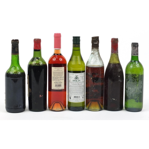 851 - Seven bottle of vintage and later alcohol to include 1959 Lamouroux Margaux