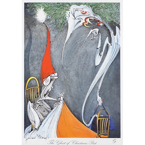 1 - Gerald Scarfe - The Ghost of Christmas Past, coloured print signed in ink, limited edition 474/1000,... 