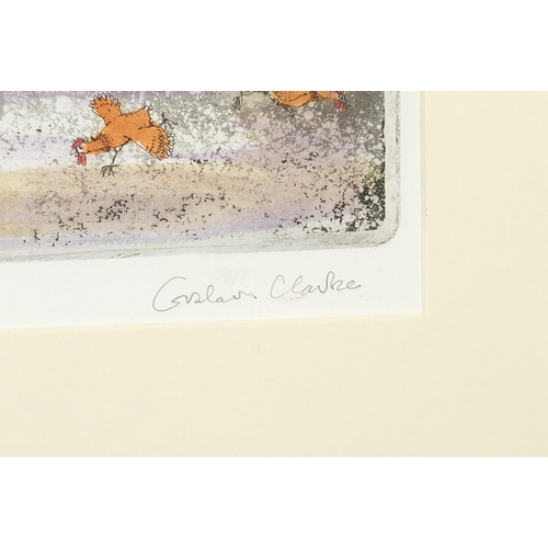 1353 - Graham Clarke - Crapaud en Trou, pencil signed etching in colour, limited edition 347/400, mounted, ... 