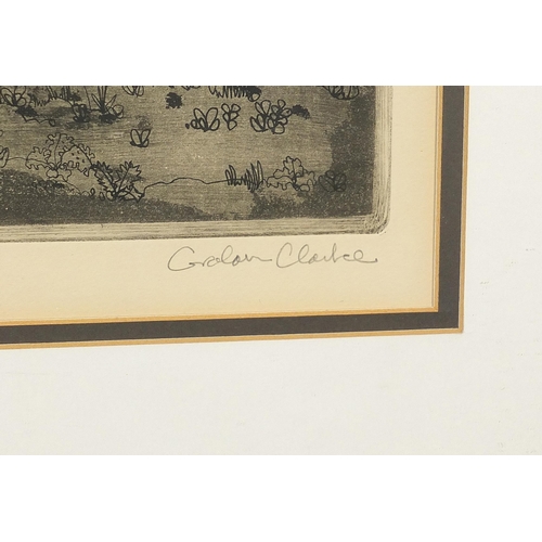 1313 - Graham Clarke - Spring plough boys, pencil signed etching, limited edition 75/100, mounted, framed a... 