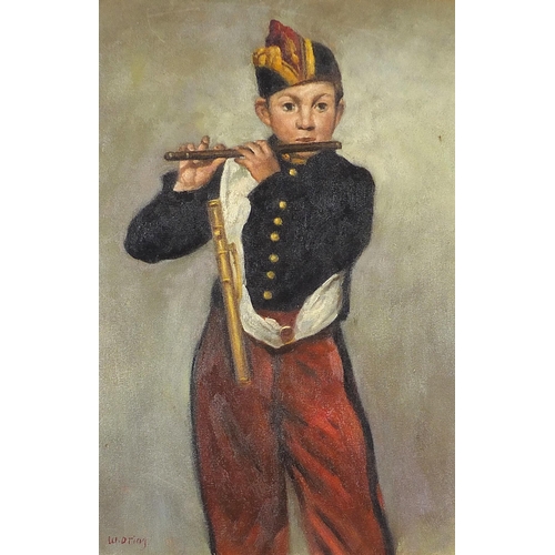 1504 - After Edouard Manet - The Fifer, oil on board, framed, 45.5cm x 31cm excluding the mount and frame