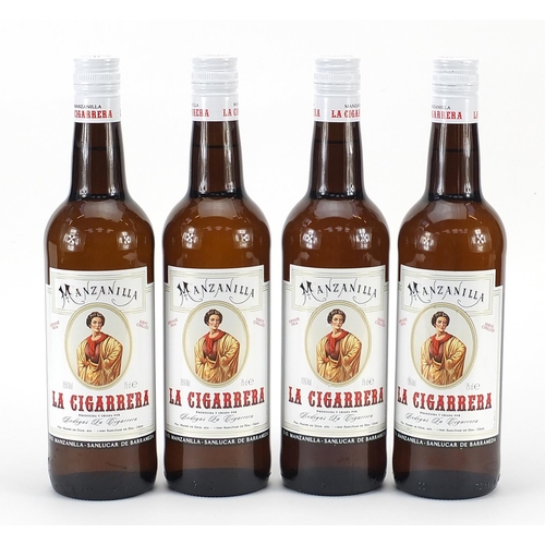 845 - Four bottles of Manzanilla Fina La Cigarrera