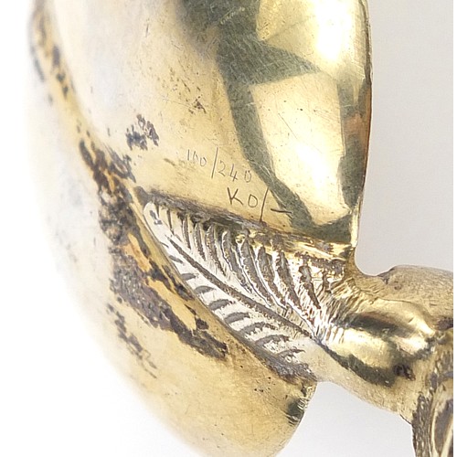 55 - George V silver gilt anointing spoon, London 1910, 20cm in length, 65.0g