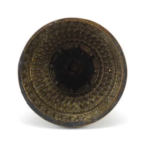 1328 - Chino Tibetan bronze stupa mould, 13.5cm high