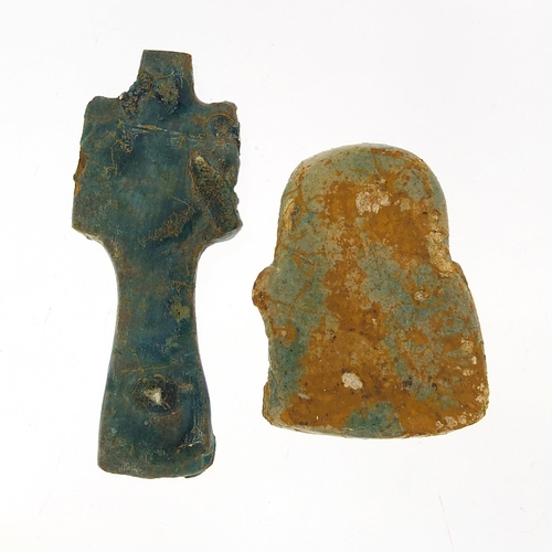 1361 - Two Egyptian style amulets, the largest 6cm high