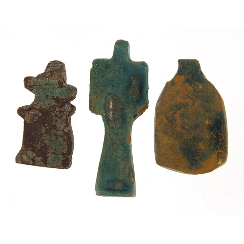 1360 - Three Egyptian style amulets, each 6cm high