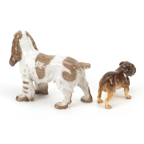 1357 - Bing & Grundell Cocker Spaniel and a Royal Doulton Bulldog, the largest 20.5cm in length