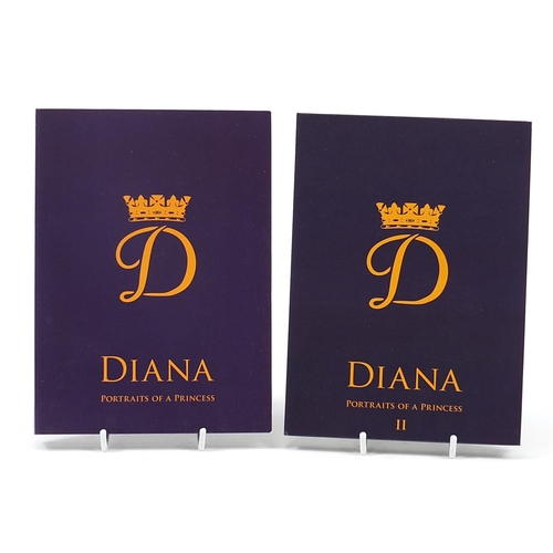 1336 - Eight Princess Diana commemorative coins housed in fitted folders, each coin approximately 7cm in di... 