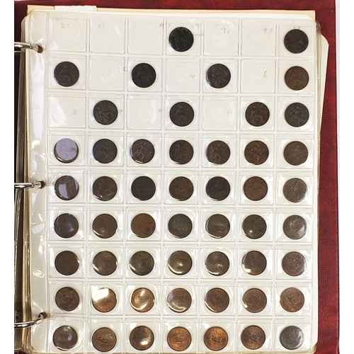 1330 - George III and later British coinage arranged in an album including cartwheel two pence and pennies