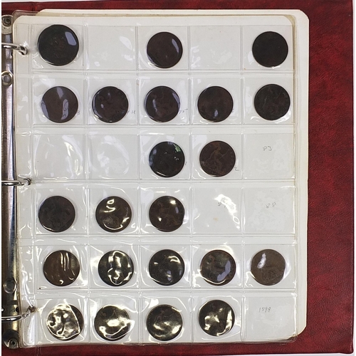 1330 - George III and later British coinage arranged in an album including cartwheel two pence and pennies