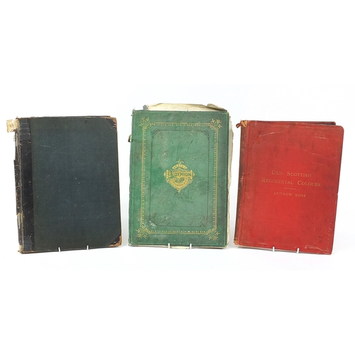 1722 - Hardback books comprising Old Scottish Regimental Colours, White Rural Architecture and Keats's Endy... 