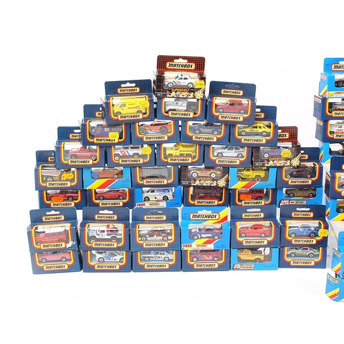 724 - Approximately one hundred vintage Matchbox diecast vehicles with boxes including Pirelli and Voyager... 