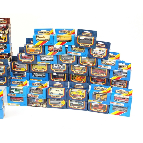 724 - Approximately one hundred vintage Matchbox diecast vehicles with boxes including Pirelli and Voyager... 