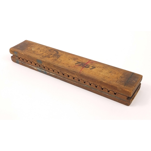 436 - Vintage hardwood cigar mould presented by Jak Wintermans of Cagio Cigars, 56.5cm wide