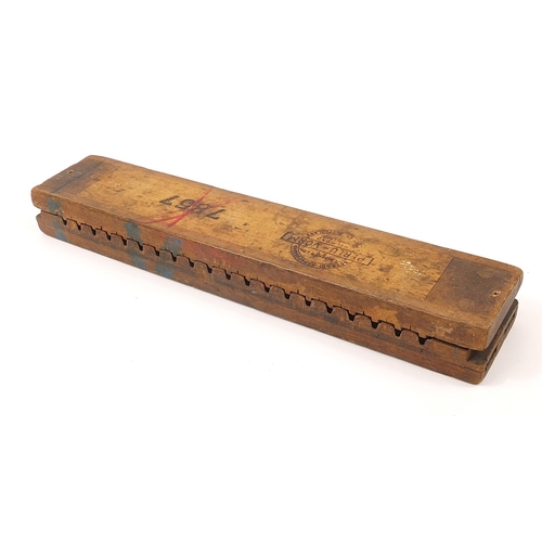 436 - Vintage hardwood cigar mould presented by Jak Wintermans of Cagio Cigars, 56.5cm wide