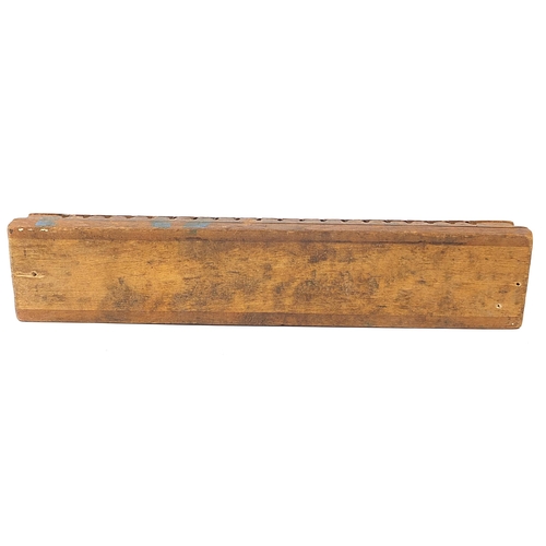 436 - Vintage hardwood cigar mould presented by Jak Wintermans of Cagio Cigars, 56.5cm wide