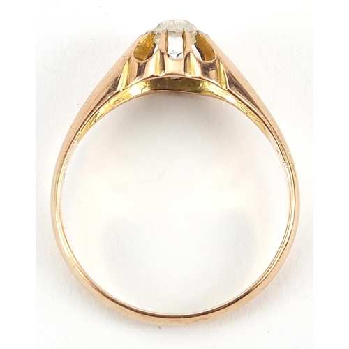 870 - 9ct gold diamond solitaire ring, the diamond approximately 4.2mm in diameter, size S, 2.6g