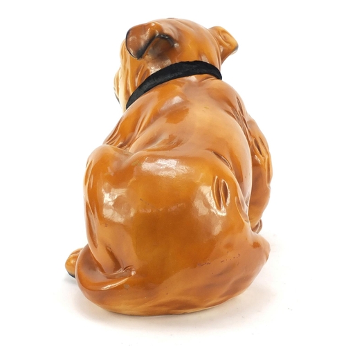 1291 - Hand painted porcelain model of a Bulldog, 38cm in length