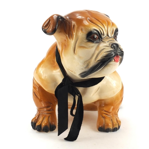 1291 - Hand painted porcelain model of a Bulldog, 38cm in length