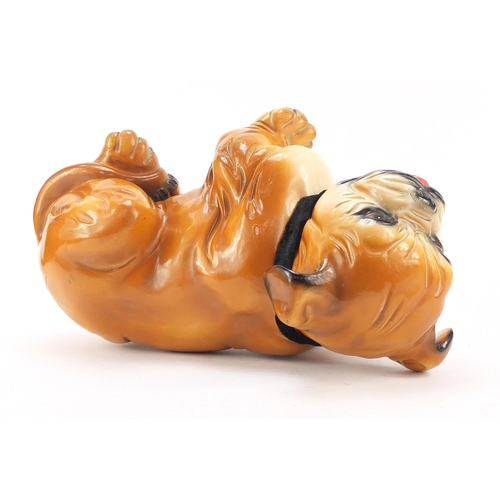 1291 - Hand painted porcelain model of a Bulldog, 38cm in length