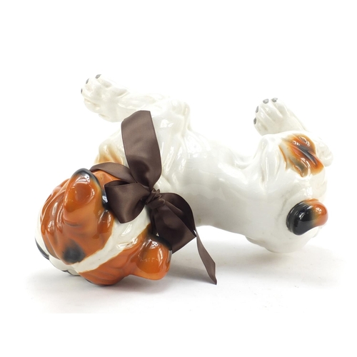 1748 - Hand painted porcelain model of a Bulldog, 38cm in length