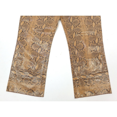 1309 - Pair of Anja Flint snakeskin trousers, size L