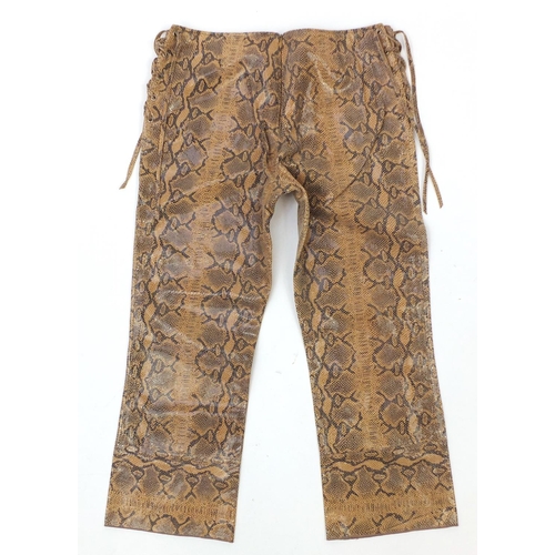 1309 - Pair of Anja Flint snakeskin trousers, size L