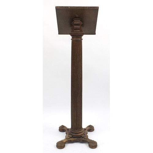 684 - Oak lectern with turned column, 146cm high PROVENANCE: Boris Johnson's school, Ashdown Preparatory