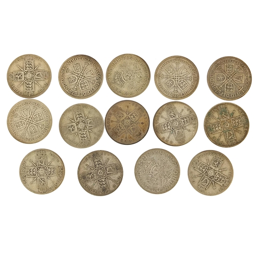 318 - British pre decimal florins, 150g