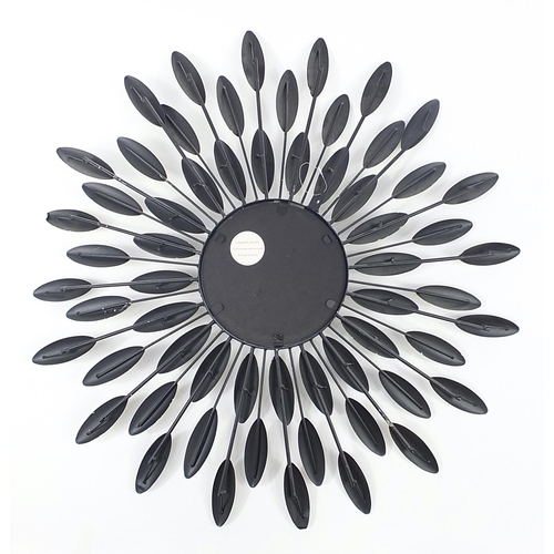 1511 - Naturalistic wall metal wall mirror, 78cm in diameter