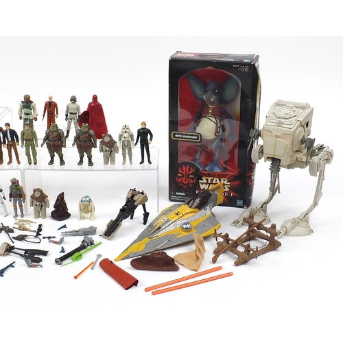 746 - Collection of vintage and later Star Wars action figures including Watto with box and Darth Vader