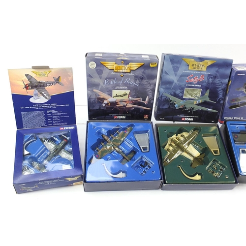 745 - Five Corgi Aviation Archive diecast aeroplanes with boxes including Fairey Swordfish MKI