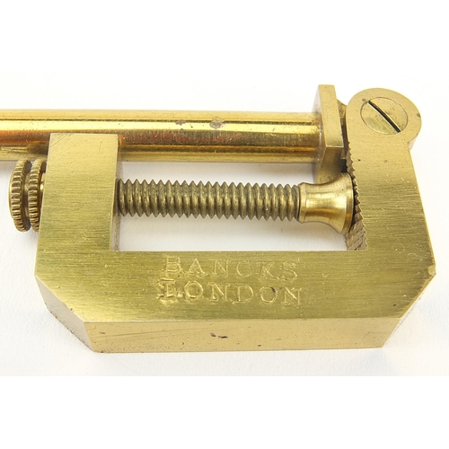 267 - Brass camera lucida housed in a shagreen case by Bancks of London, 24cm wide