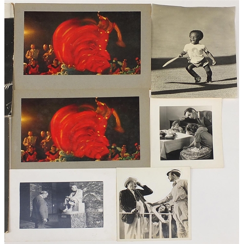 1507 - Collection of vintage photographs, some theatrical and film, the largest 79cm x 49cm