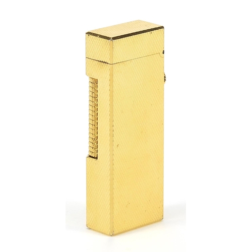 440 - Dunhill gold plated pocket lighter with case, 6.5cm high