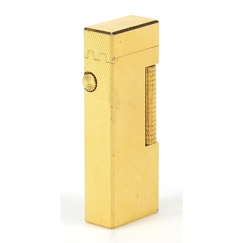 440 - Dunhill gold plated pocket lighter with case, 6.5cm high