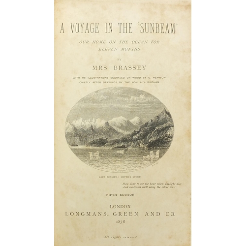 1763 - Three hardback books relating to Mrs Brassey comprising In The Trades, The Tropics and the Roaring F... 