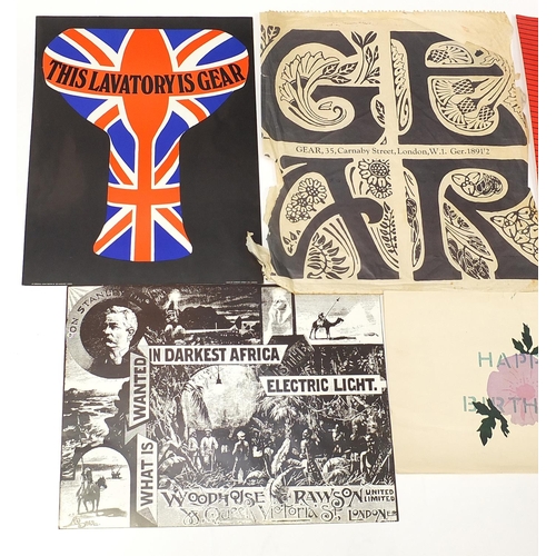 1508 - Three 1960's political interest posters purchased for Gear's comprising I Shall Vote Labour by Chris... 