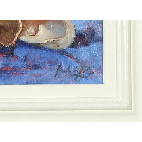 56 - Paul Apps - Seashells, South African oil/acrylic on board , mounted and framed, 19cm x 13.5cm exclud... 