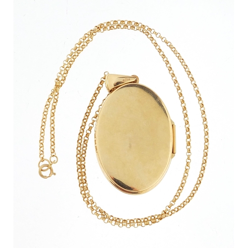 796 - The Victoria Collection Carlyle 14ct gold enamel and diamond locket on a 14ct gold necklace, with ce... 