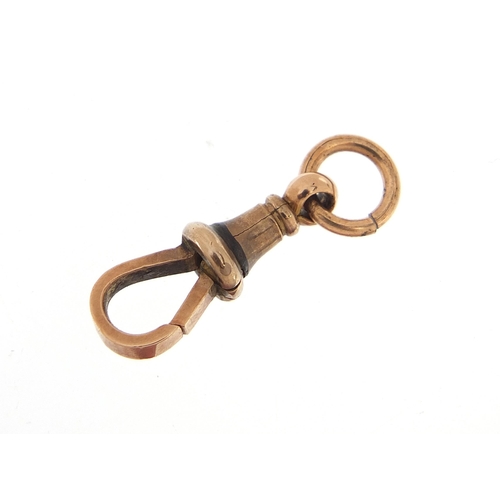 946 - 9ct rose gold swivel jewellery clasp, 1.8cm in length, 1.4g