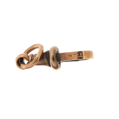 946 - 9ct rose gold swivel jewellery clasp, 1.8cm in length, 1.4g