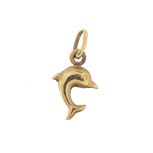 1137 - 9ct gold dolphin charm, 1.2cm high, 0.3g