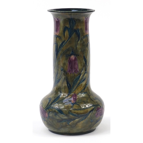 33 - S Hancock & Sons, large Morris ware vase hand painted with violets, 36.5cm high