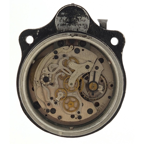 588 - German military interest pilot's clock with luminous hands numbered 646591, 6cm in diameter